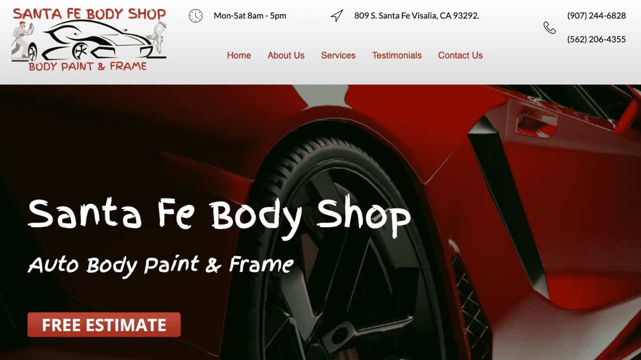 Santa Fe Body Shop - Yea Studios Modern Website Design